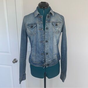 Hollister Cropped Denim Jacket Y2K Size Medium